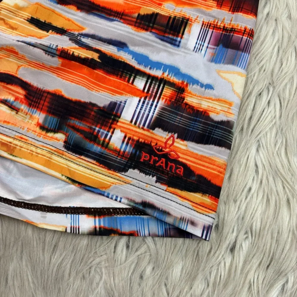 Prana‎ Men's 38 Orange Multi Printed Sediment Board Shorts Swim